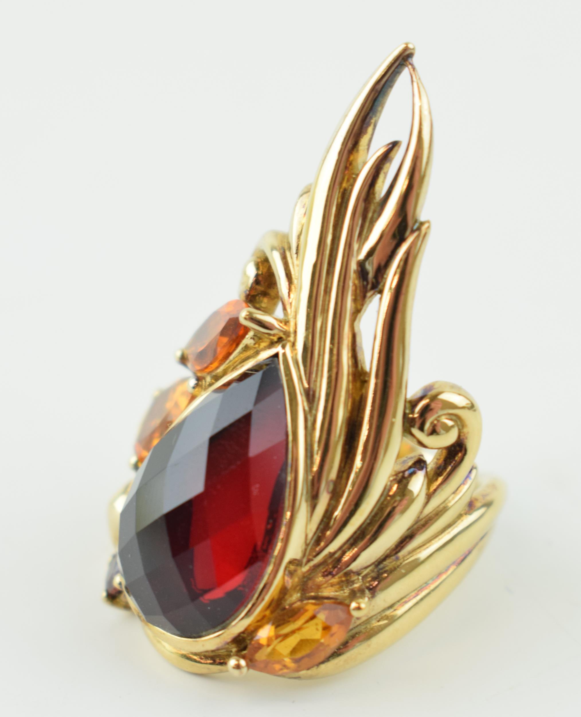 A Stephen Webster silver gilt citrine and gemstone ring, signed, boxed, 24.8 grams, size N/O. - Image 2 of 5