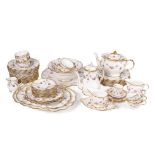 A fifty-six piece Royal Crown Derby Royal Antoinette tea and dinner set to include a teapot, a