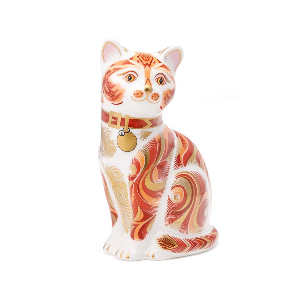 Boxed Royal Crown Derby paperweight, Jock VI of Chartwell, 12cm high, Sir Winston Churchill’s cat,