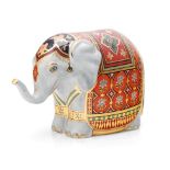 Boxed Royal Crown Derby paperweight, Mulberry Hall Baby Elephant, 10cm high, this is number 220 of a