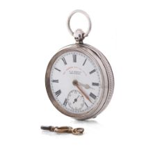 A Silver J.G. Graves, Sheffield 'The Express English Lever' open faced pocket watch with Roman