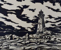 Henk Ykelenstam, 1929 - 1992. 1971 signed proof etching, 'Peggy's Cove, Nova Scotia' 34/75. 31cm x