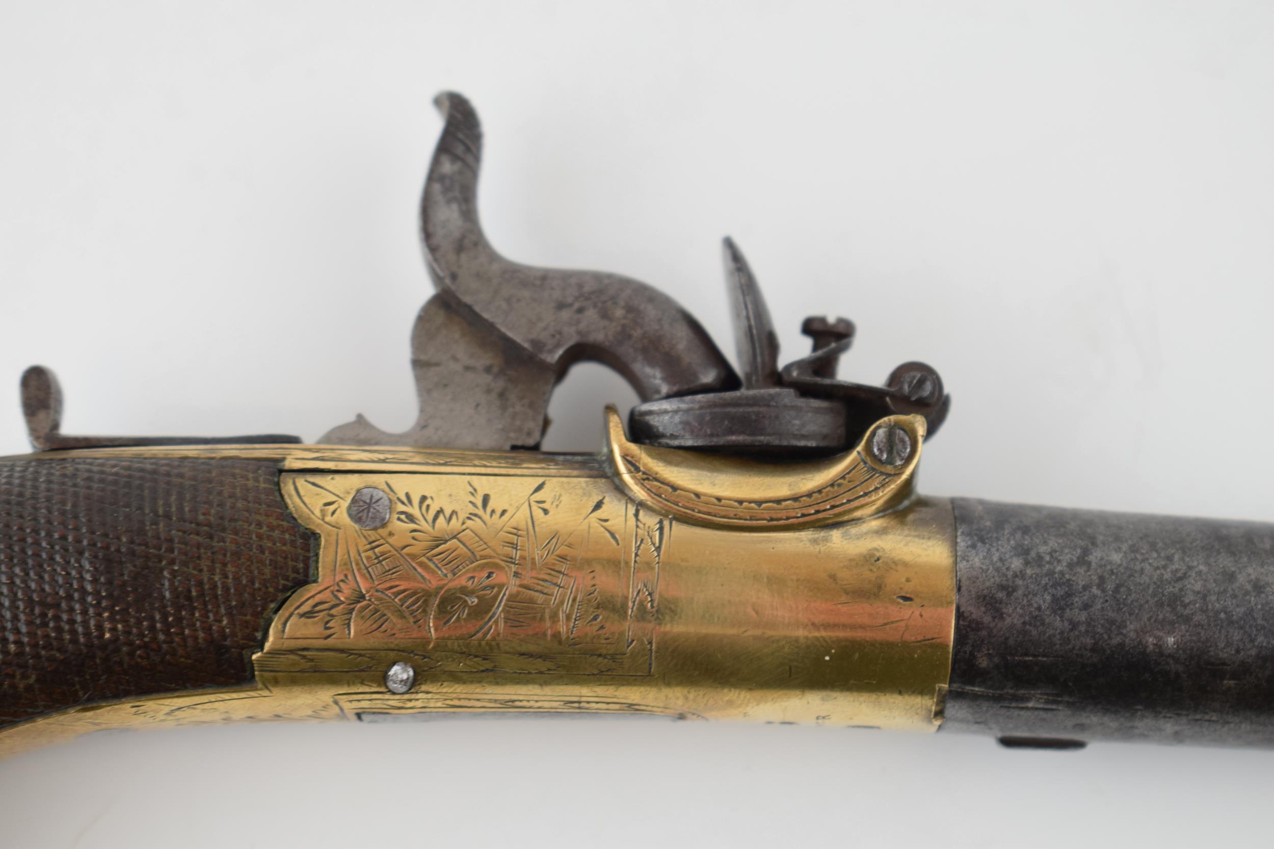 c19th Top Hat Box Lock Percussion Pocket Pistol by W & S.R. of Sutherland with short screw barrel - Image 5 of 6