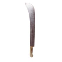 Antique Steel Machete with Buffalo Horn handle 62cms in length with indistinct maker mark Very