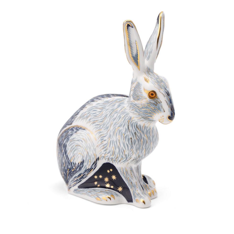 Royal Crown Derby Paperweight - Starlight Hare, 13.5cm tall, exclusive to the Royal Crown Derby