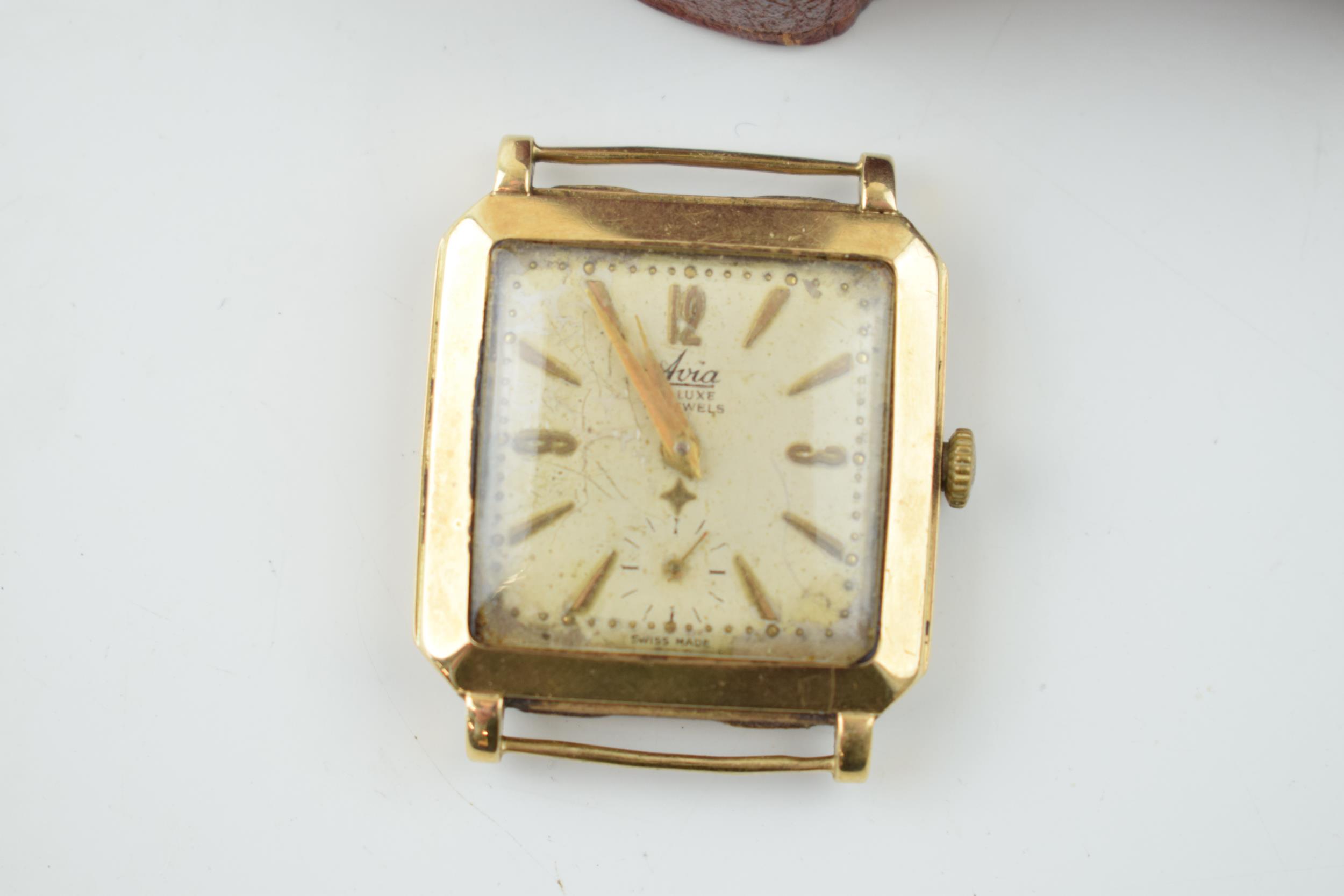 Avia gents vintage 9ct gold cased wrist watch, case weight excluding movement, but including glass - Image 3 of 4