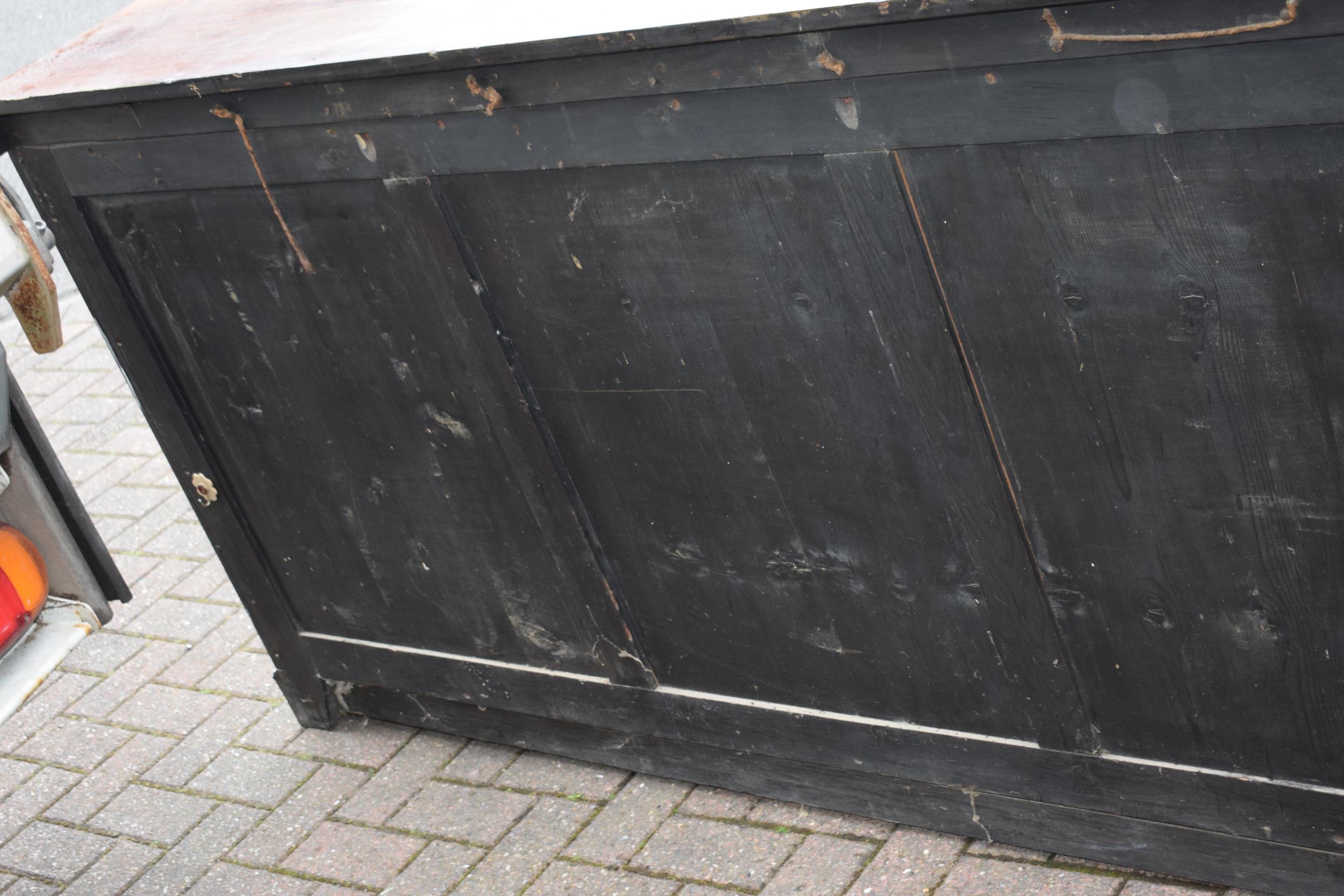 An oversized 19th century mahogany breakfront sideboard credenza with central glazed cabinet, - Image 5 of 13