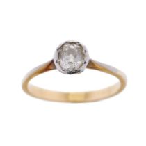 18ct gold solitaire diamond ring, stone measures 0.5ct appx. Not hallmarked but tested as 18ct gold.
