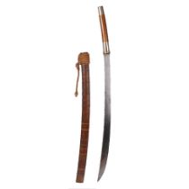 c19th Burmese Dha Sword Daad Darb with wooden scabbard 84cm long excellent overall condition with