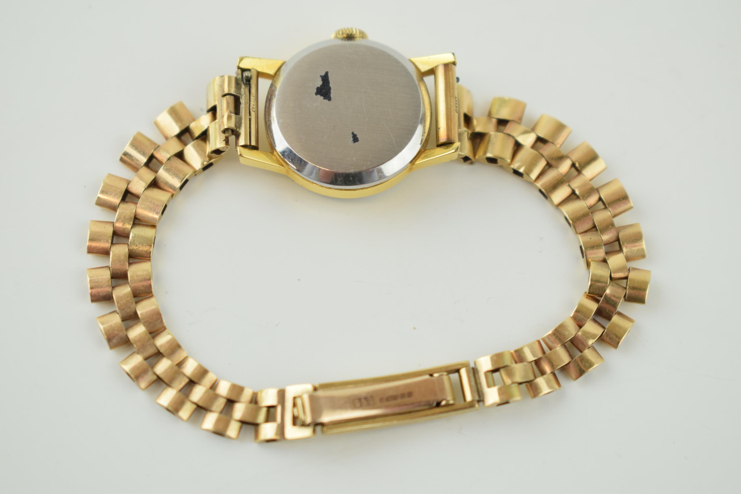 Omega ladies manual wristwatch, 19mm, in gold plated case, on 9ct gold strap, gross weight 17.0 - Image 3 of 4