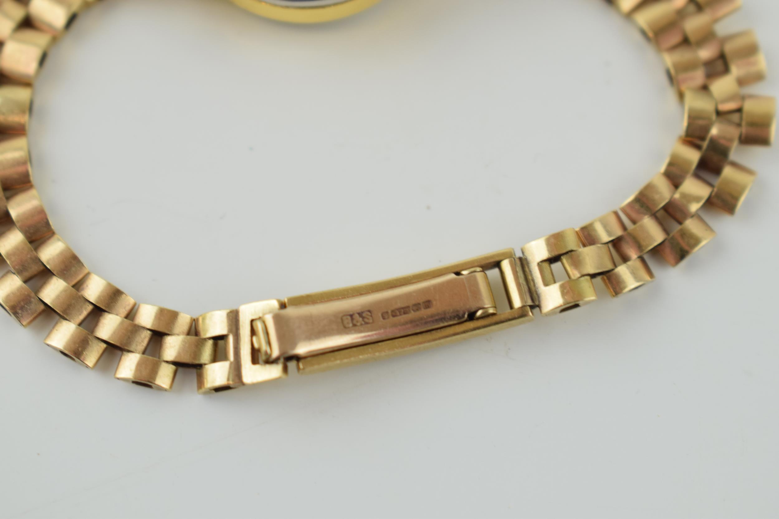 Omega ladies manual wristwatch, 19mm, in gold plated case, on 9ct gold strap, gross weight 17.0 - Image 4 of 4