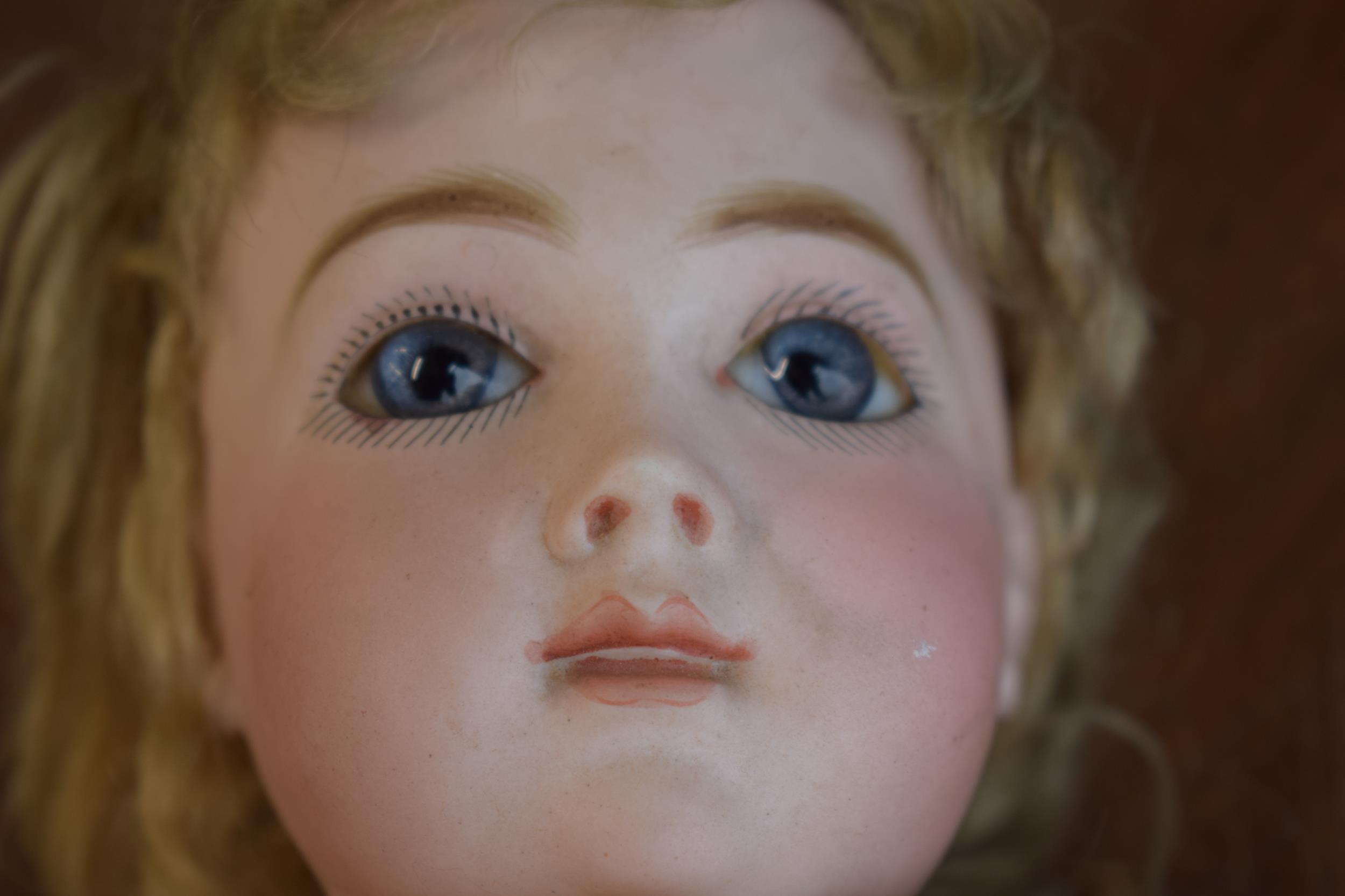 Bisque head antique doll, possibly Bro or Jumeau. Blue glass eyes with composite limbs. Height 52cm. - Bild 11 aus 53