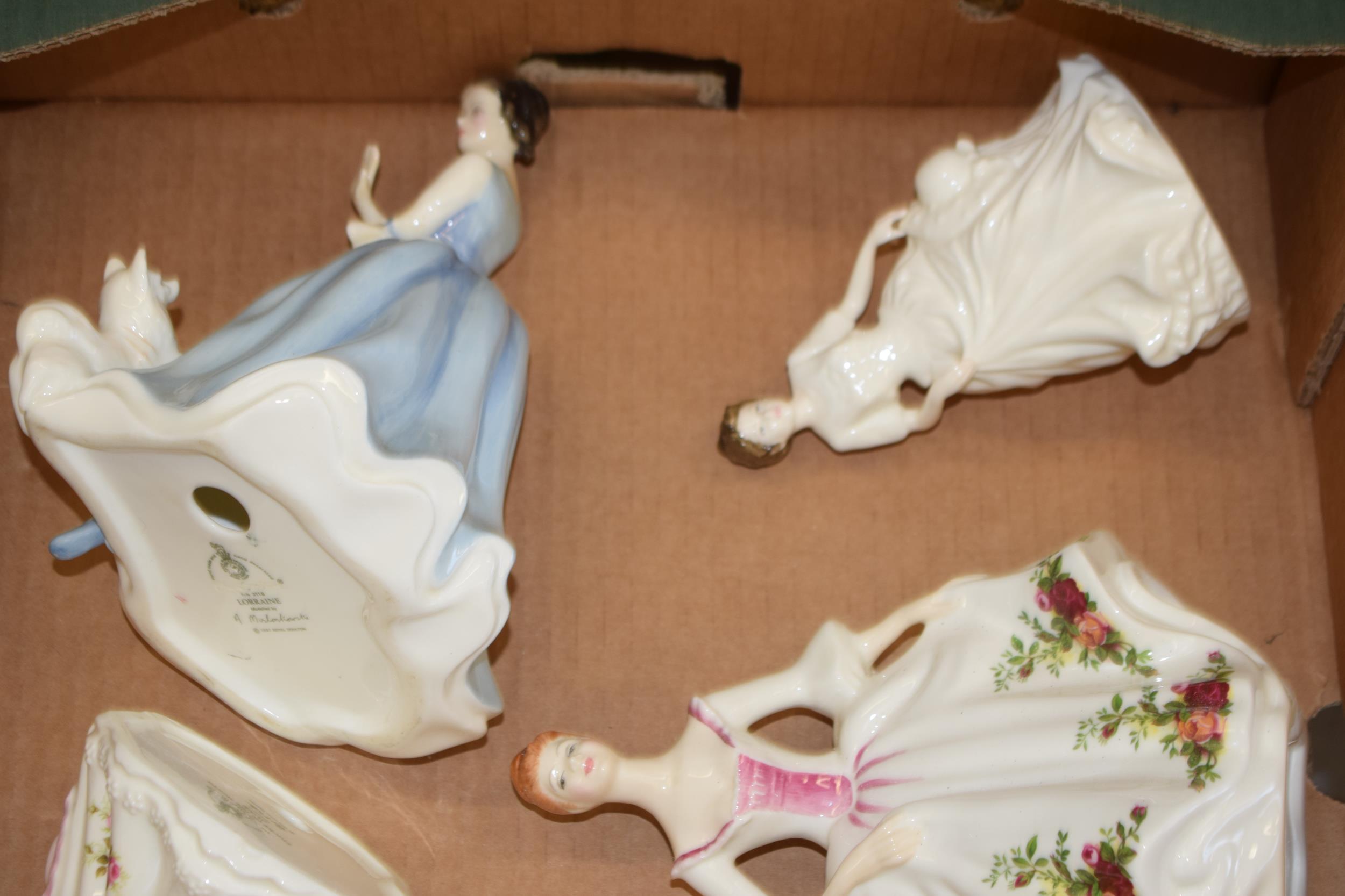Royal Doulton figures to include Country Rose, Lorraine, Debbie and others with a Coalport figure - Image 2 of 4