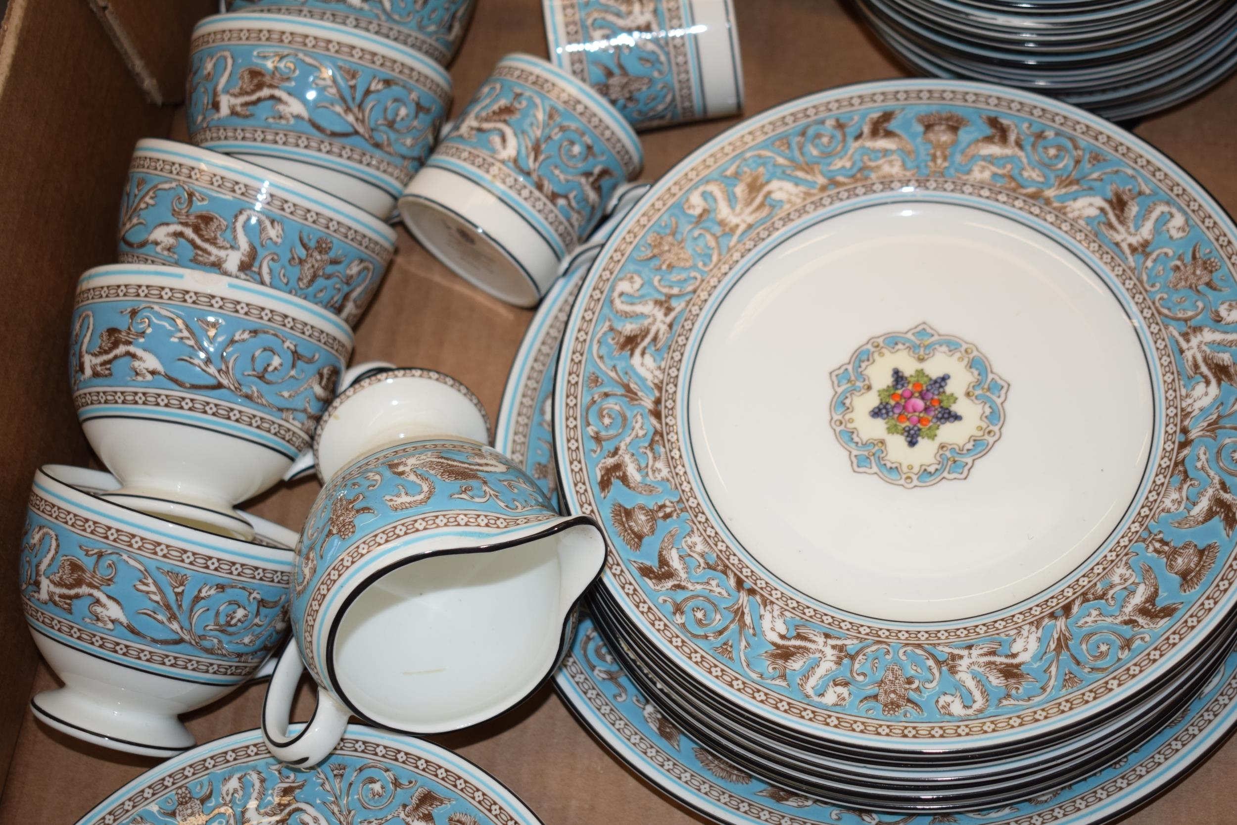 A good collection of Wedgwood Turquoise Florentine to include 9 cups, 2 coffee cans, 13 saucers, - Image 4 of 4