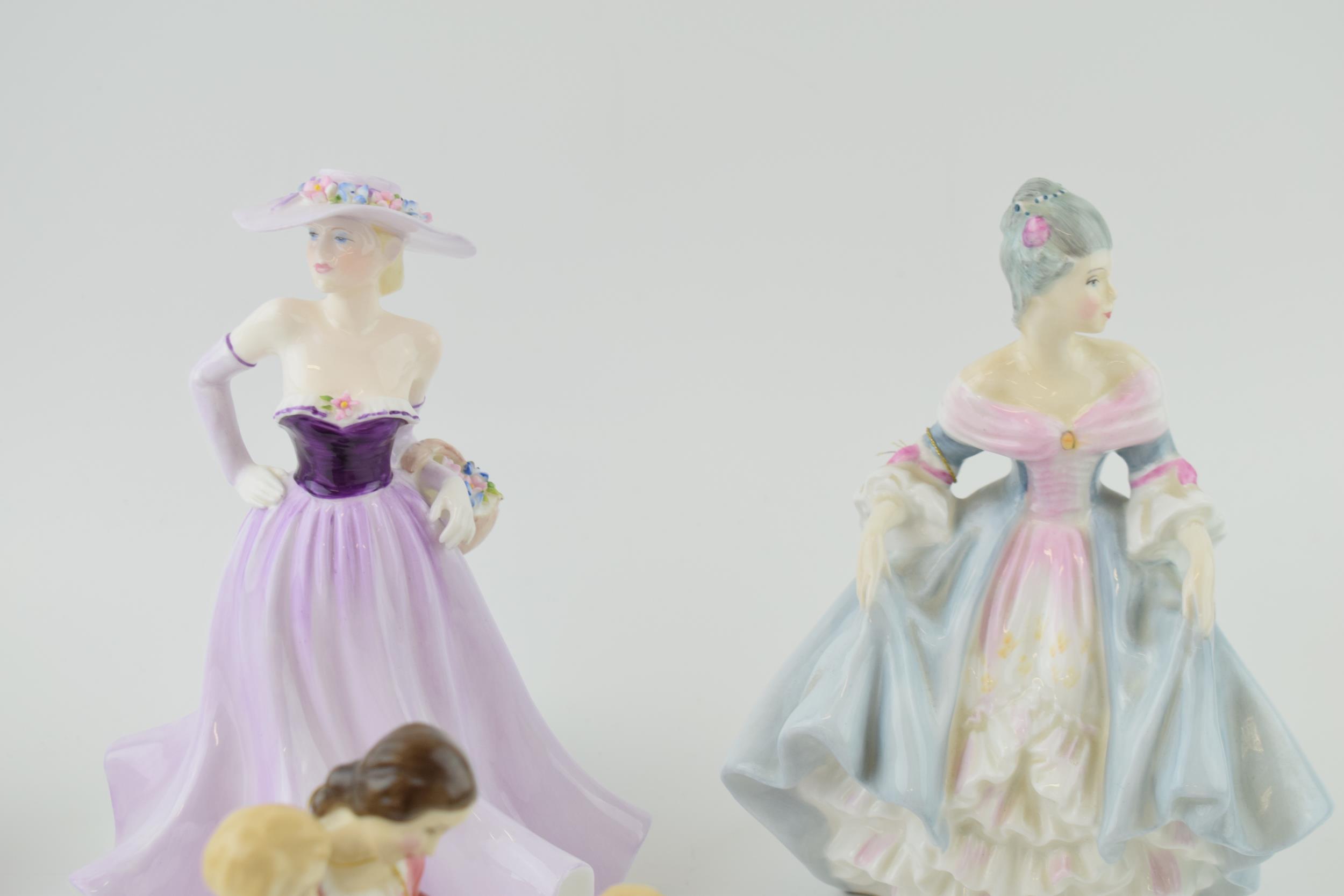 Royal Doulton figures to include Southern Belle HN2425, Bedtime Story HN2459 with Coalport - Image 3 of 4