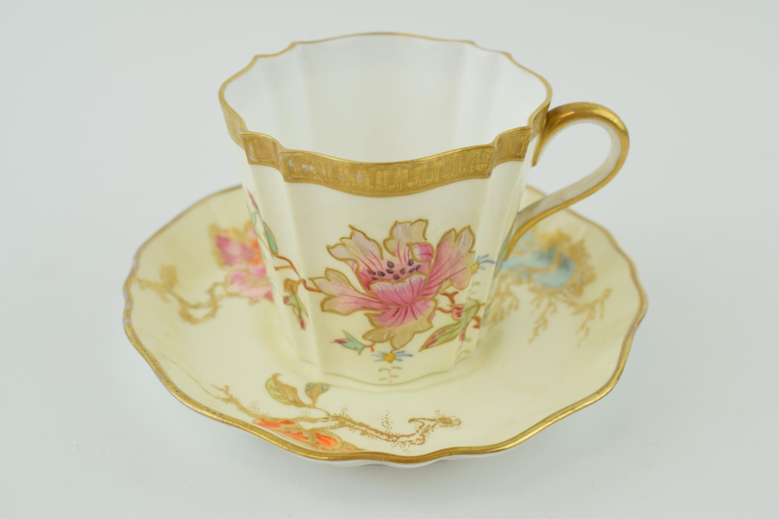Wedgwood floral cup and saucer (2). In good condition with no obvious damage or restoration.