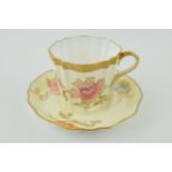Wedgwood floral cup and saucer (2). In good condition with no obvious damage or restoration.