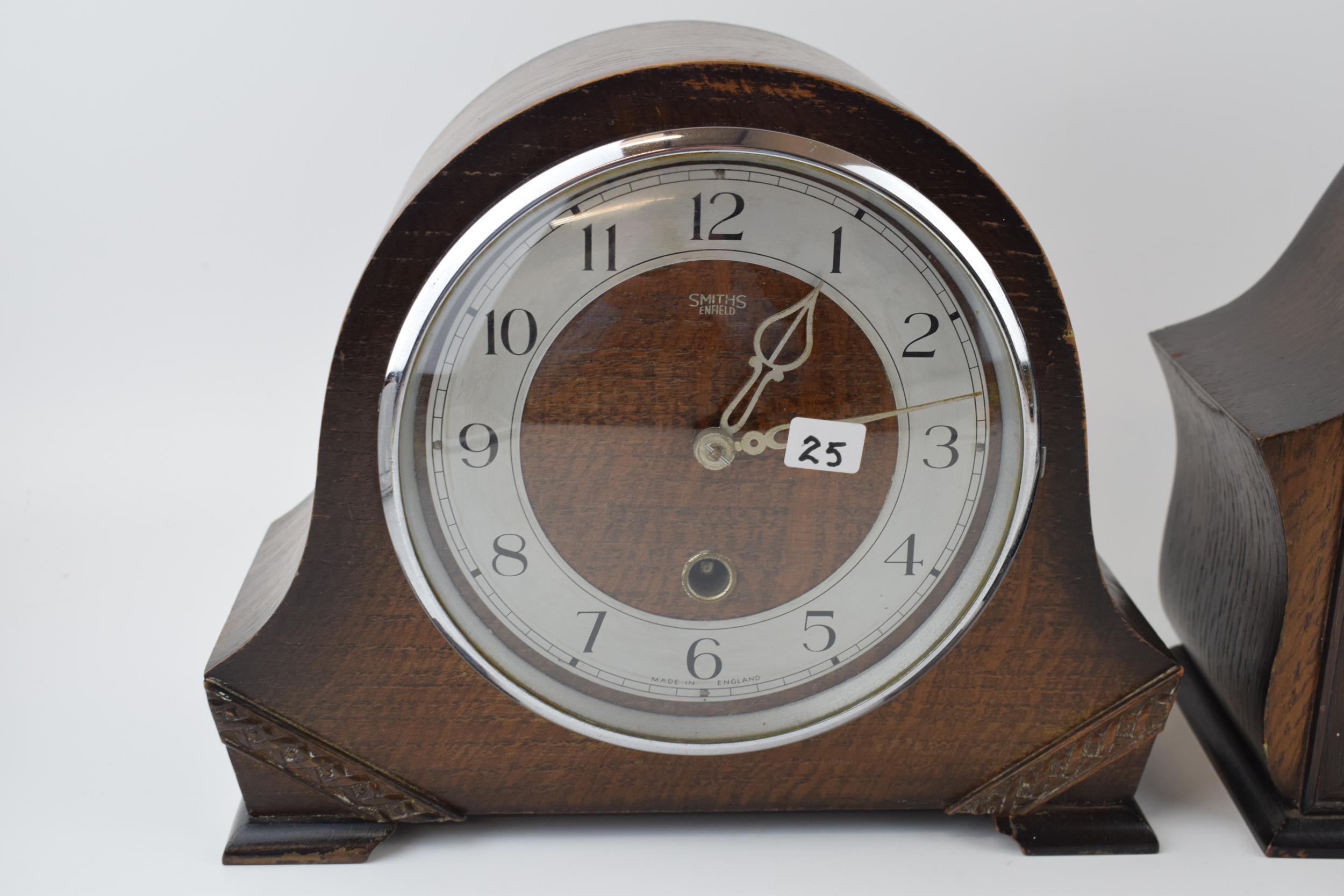 Two vintage mantle clocks to include mechanical clock with chiming movement With pendulum and key ' - Bild 3 aus 5