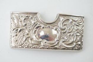 Silver curved card case, Edwardian, Birm 1901, 28.0 grams.