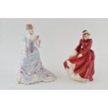 Royal Worcester figure The Golden Jubilee Ball, limited edition, with Royal Doulton Louise HN3207 (