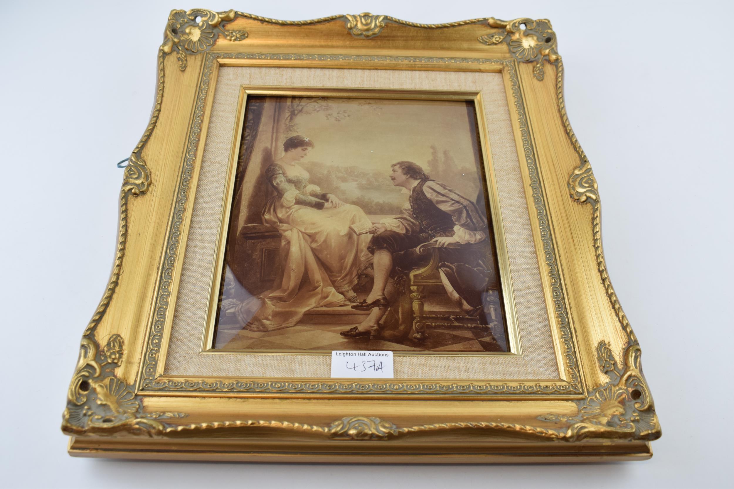 Victorian crystoleum in later gilt frame, 24cm x 19.5cm. In good condition.