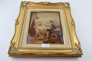 Victorian crystoleum in later gilt frame, 24cm x 19.5cm. In good condition.