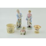 A group of 19th century British and Continental pottery and porcelain, to include an ink well in the