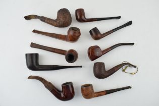 A collection of vintage tobacco smoking pipes to include briar examples by 'Ascot Special', '