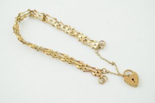 9ct gold gate bracelet, 3.7 grams.