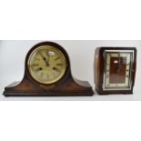 Two vintage mantle clocks to include mechanical clock with chiming movement With pendulum and key