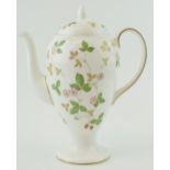 Wedgwood Wild Strawberry coffee pot, 25cm tall. In good condition with no obvious damage or