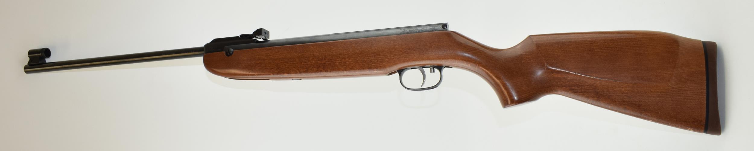 A .177 calibre air rifle by WEIHRAUCH made in Germany. Length 100cm. Together with canvas gun