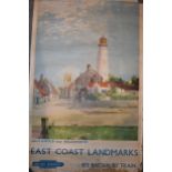 'British Rail' Railway poster 'East Coast Landmarks' 'Southwold near Halesworth' by 'Frank H