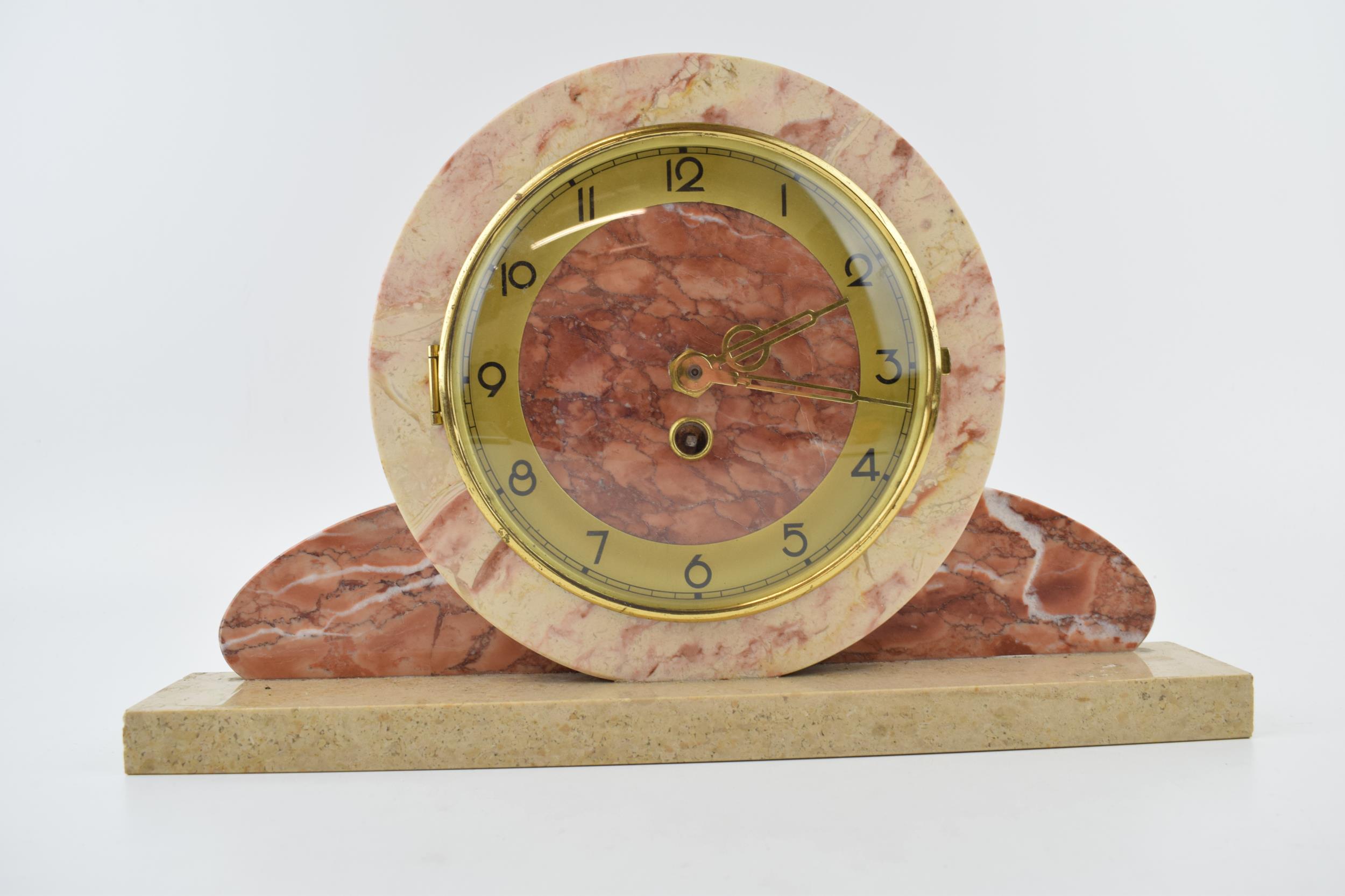 French Art Deco mantle clock, 35cm long.