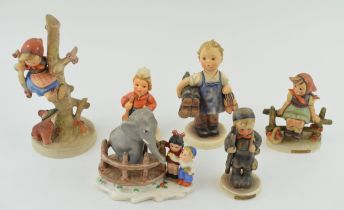 A collection of Goebel figures to include Just Resting, First Mate (boxed), Chimney Sweep (slight