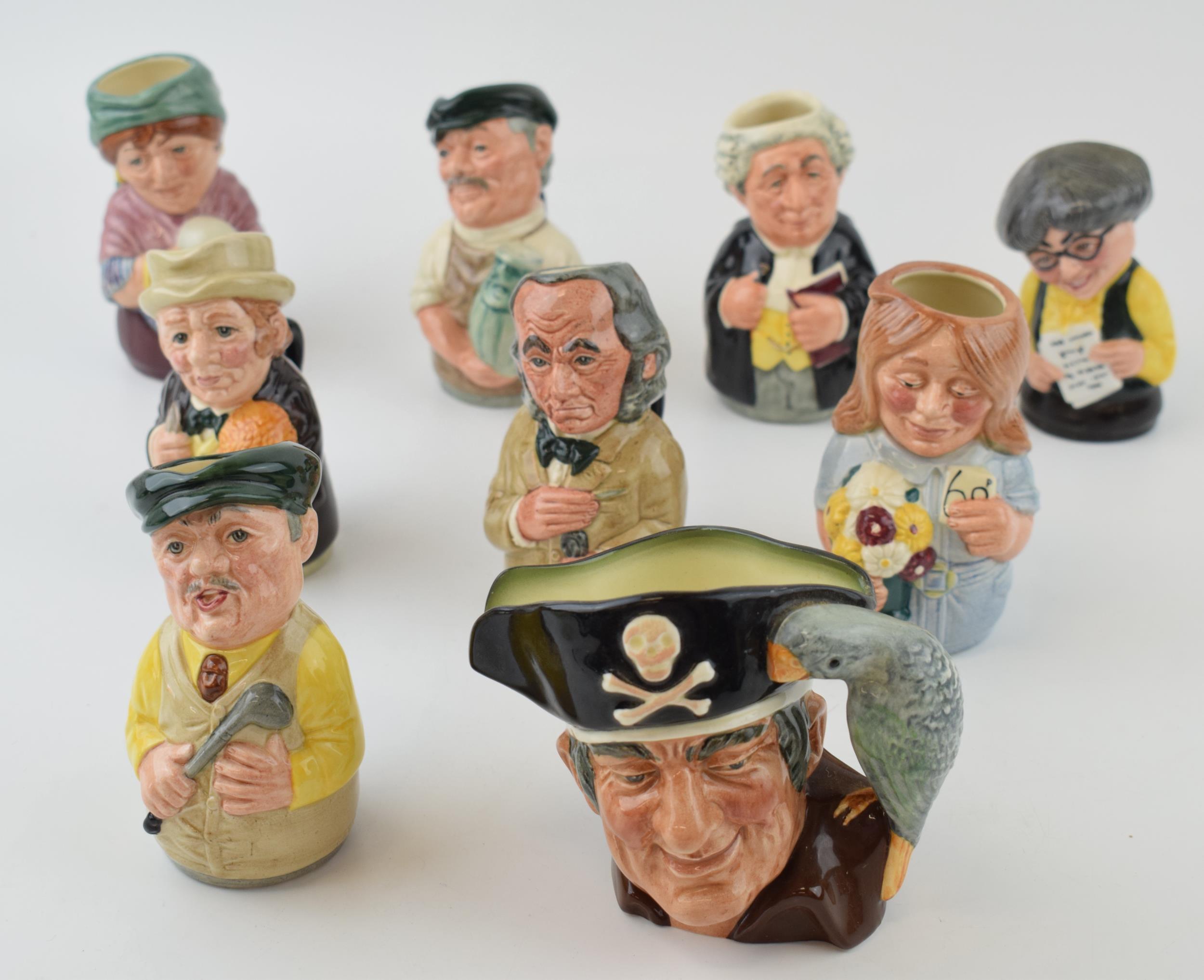 A collection of Royal Doulton Doultonville toby jugs to include Albert Sagger the Potter, Flora