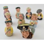 A collection of Royal Doulton Doultonville toby jugs to include Albert Sagger the Potter, Flora