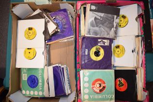 A collection of vinyl 45 singles from the 1960s and 1970s to include records on labels such Stax and