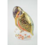 Royal Crown Derby paperweight in the form of an 'Kingfisher', first quality, gold stopper, Height