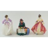 Royal Doulton Figures to include 'Ashley' HN 3420, 'Southern Belle' HN 2229' and 'Silks and Ribbons'