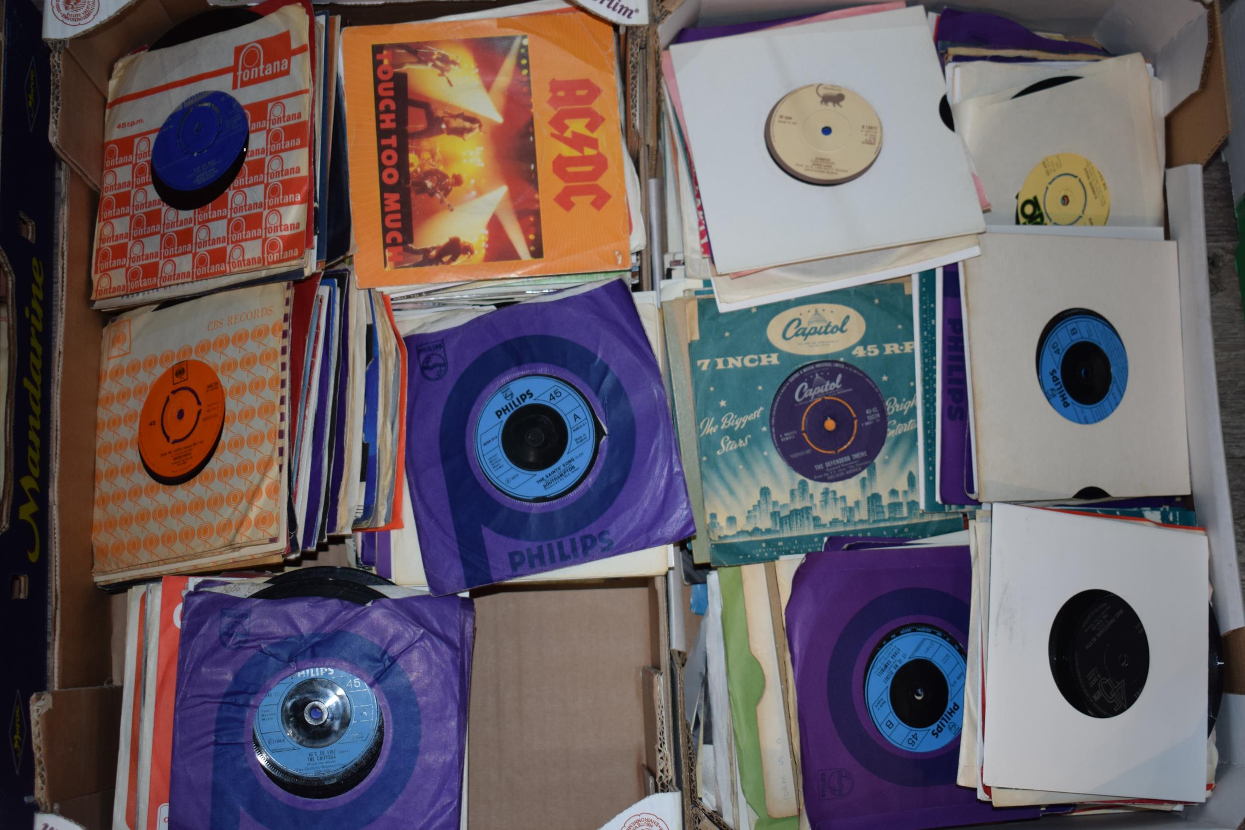 A collection of vinyl 45 singles from the 1960s and 1970s, 1980s and 1990s to include mostly pop and