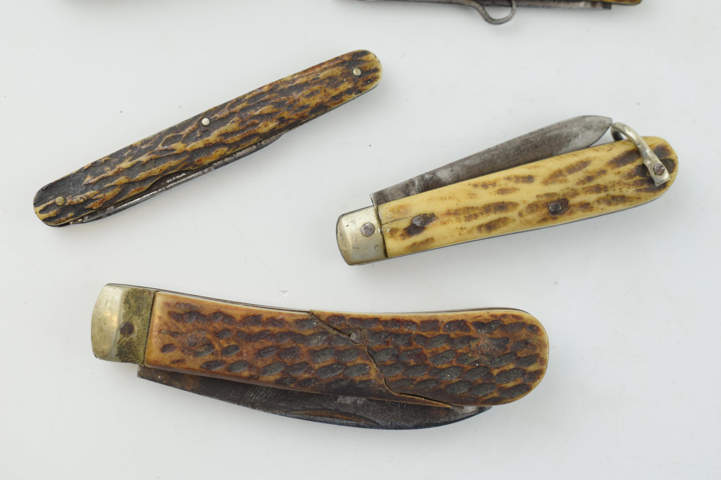 A collection of horn handled pocket knives to include single and double blade examples by - Image 3 of 4