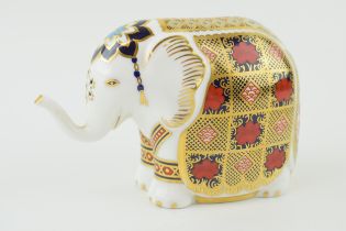 Royal Crown Derby paperweight in the form of an 'Elephant', first quality, gold stopper, Height