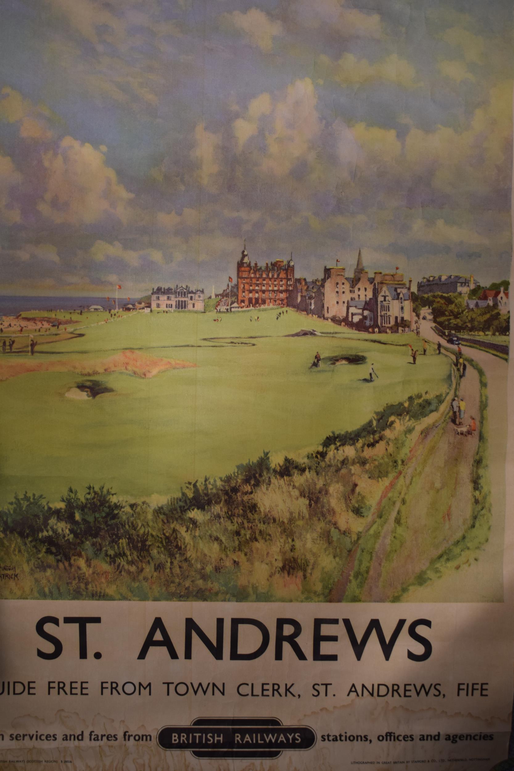 'British Rail' Railway poster 'St Andrews' by 'Patrick McIntosh lithograph printed by Stafford & Co,