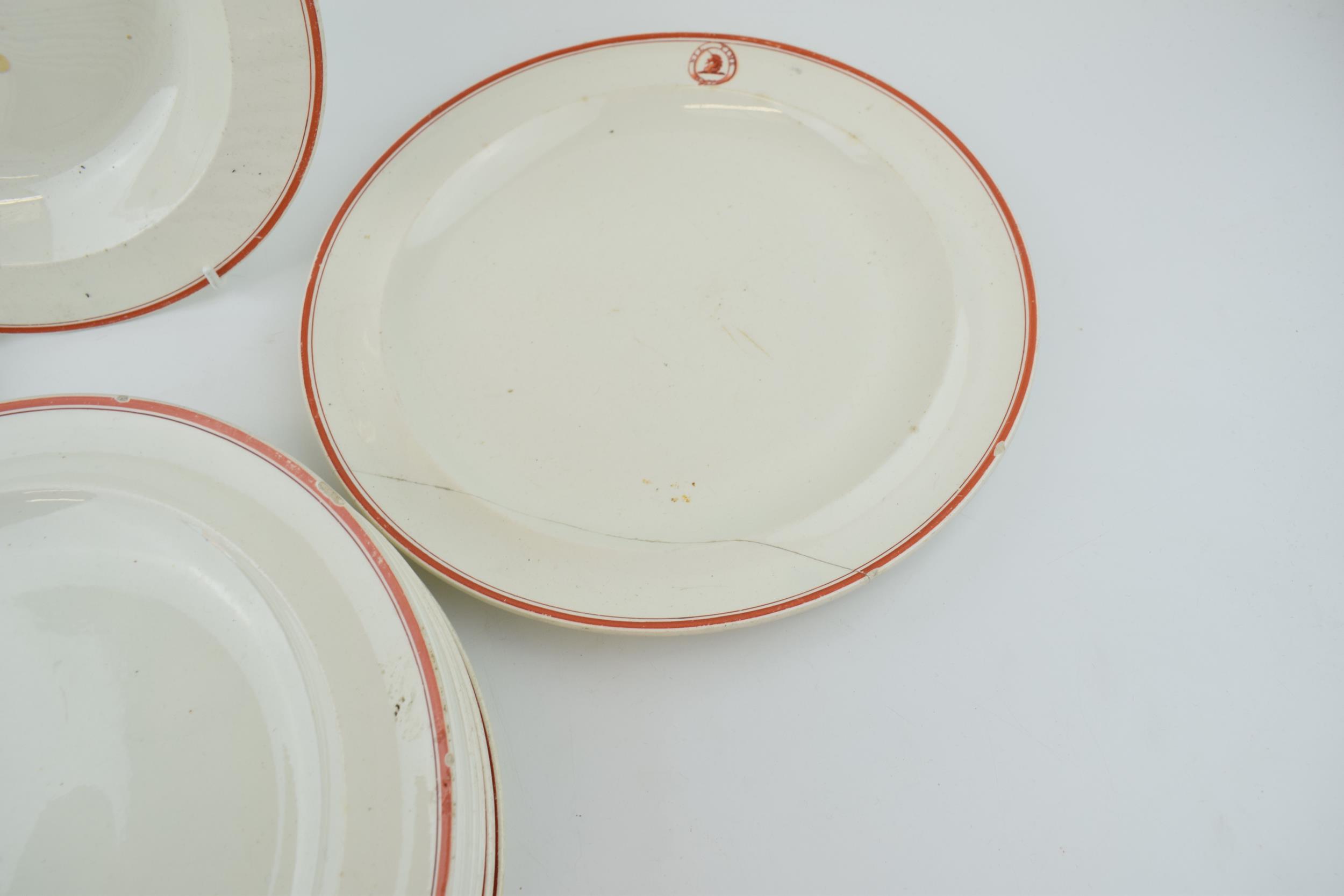 A group of early 19th century Wedgwood creamware armorial dinner wares, c. 1810, 'Tin Time' (13) ( - Image 5 of 6