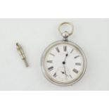 Hallmarked silver cased pocket watch, Thomas Russell & Son, Chester 1880, damage to dial, with