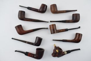 A collection of vintage tobacco smoking pipes to include briar examples by 'Londonder, 'Richmond'