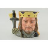 Large Royal Doulton double sided character jug King Arthur and Guinevere D6836. In good condition