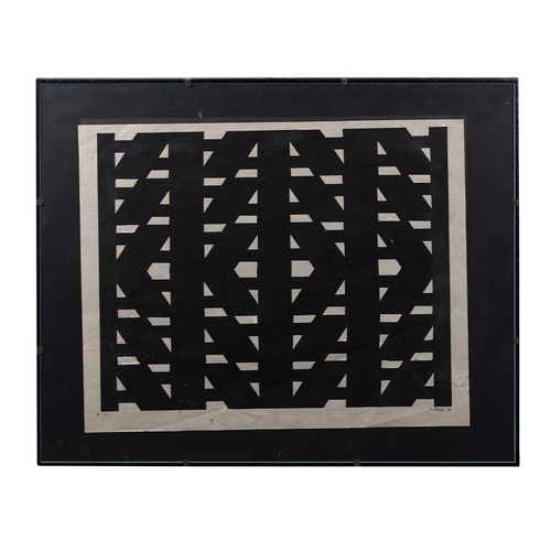L. Ferro. A-II/XI. Black and white geometric design. 40cm x 33cm.