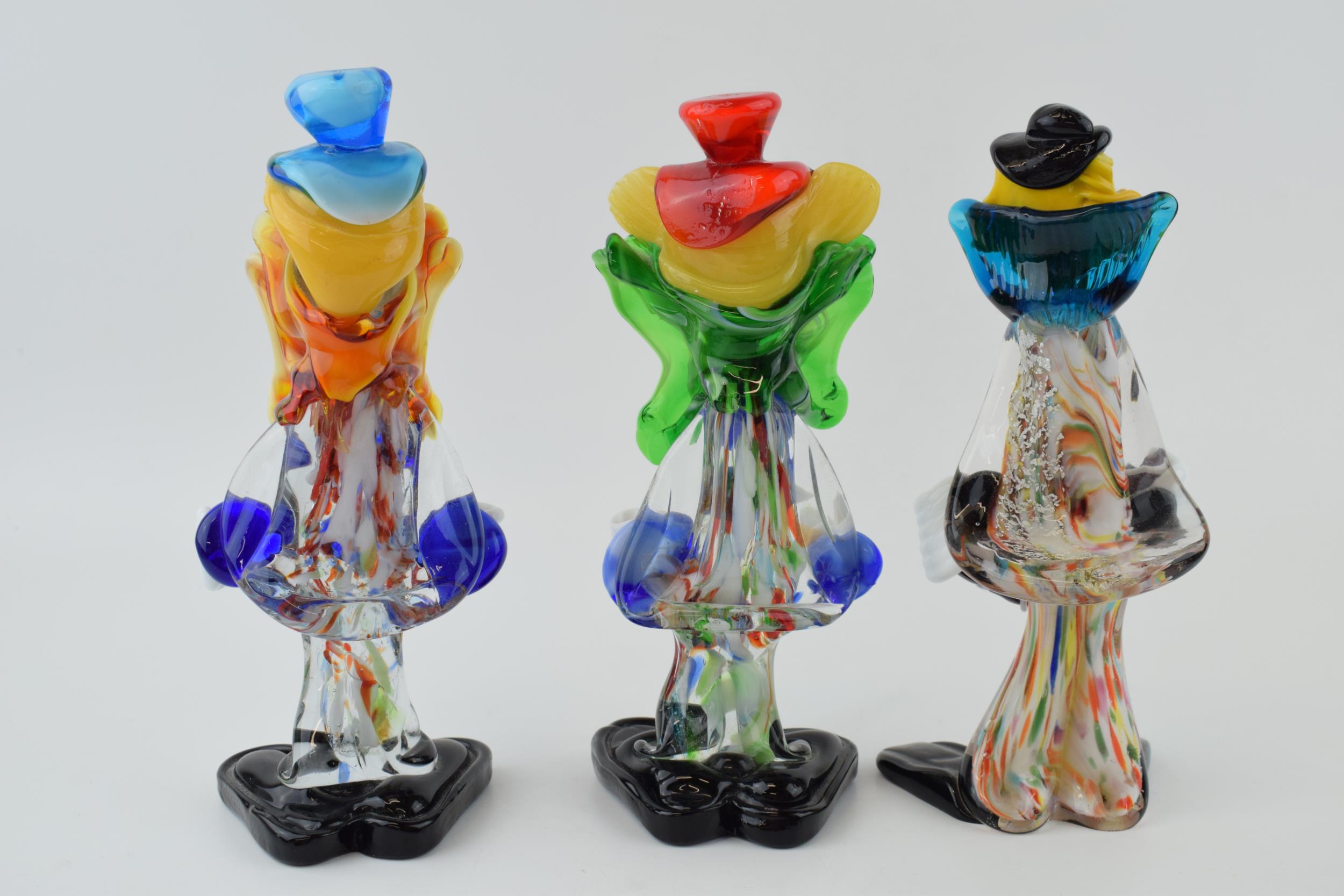 A trio of Murano glass clowns, 22cm tall (3). In good condition with no obvious damage or - Image 2 of 2